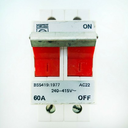 Proteus AC22 60A 60 Amp Main Switch Isolator 2 Double Pole 